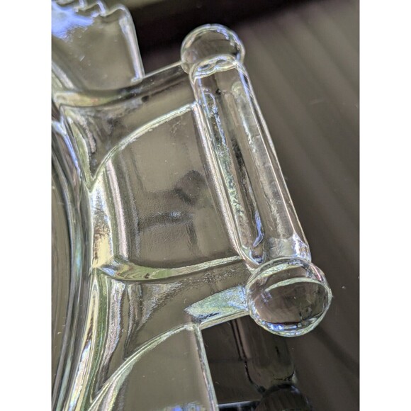 Vtg Jeanette Baltimore Pear Glass Serving Cake Platter Dish Tray Handles Cottage - Picture 7 of 10